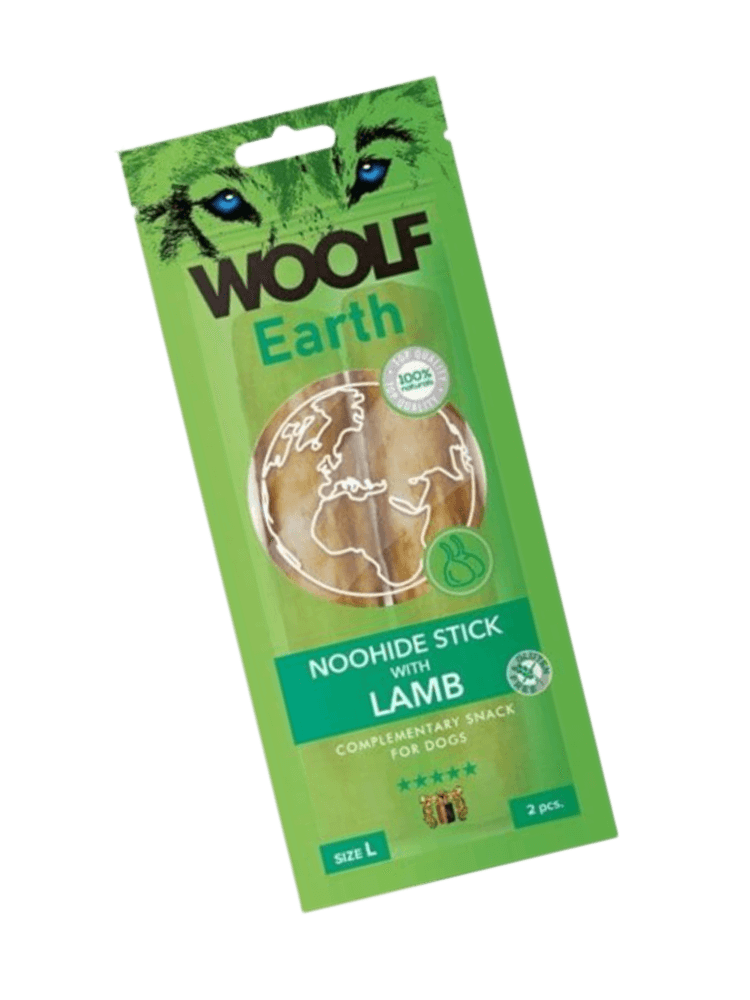 WOOLF Earth Noohide Stick Lamb – pałeczki jagnięciny, Large – 2 szt
