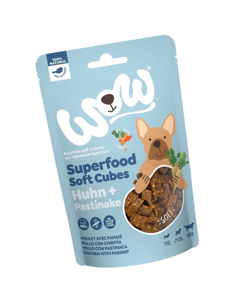 WOW Superfood Soft Cubes Huhn – kurczak z pasternakiem miękkie przysmaki dla psa
