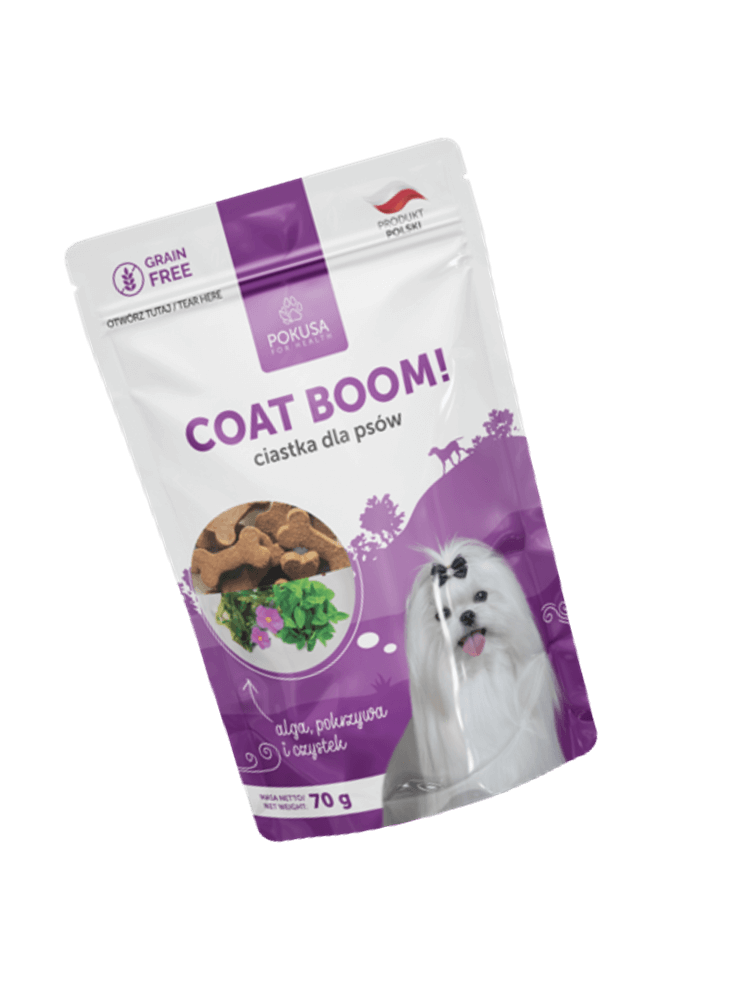 Pokusa Ciastka dla psa- Coat Boom! – piękna sierść i skóra