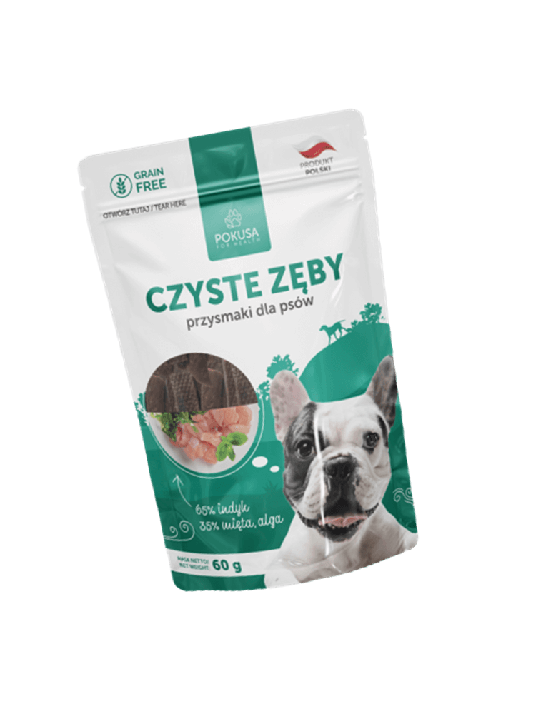 Naturalny przysmak – Czyste zęby – indyk, mięta i alga 60 g