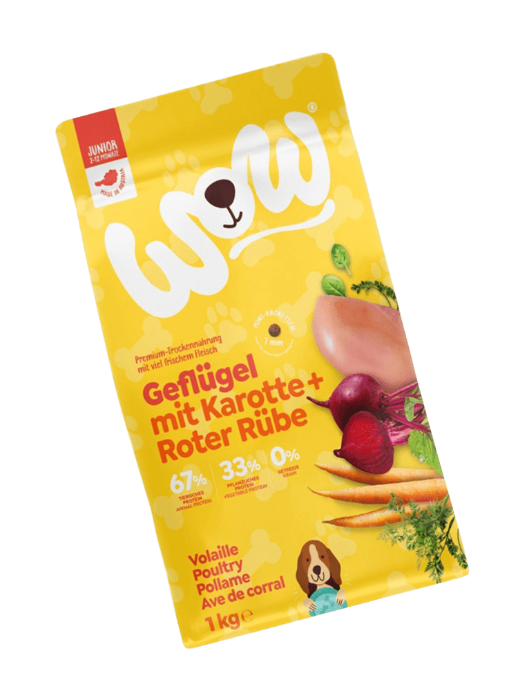 Mini Junior Geflügel – drób i łosoś z marchewką i buraczkami dla szczeniąt małych ras 1 kg