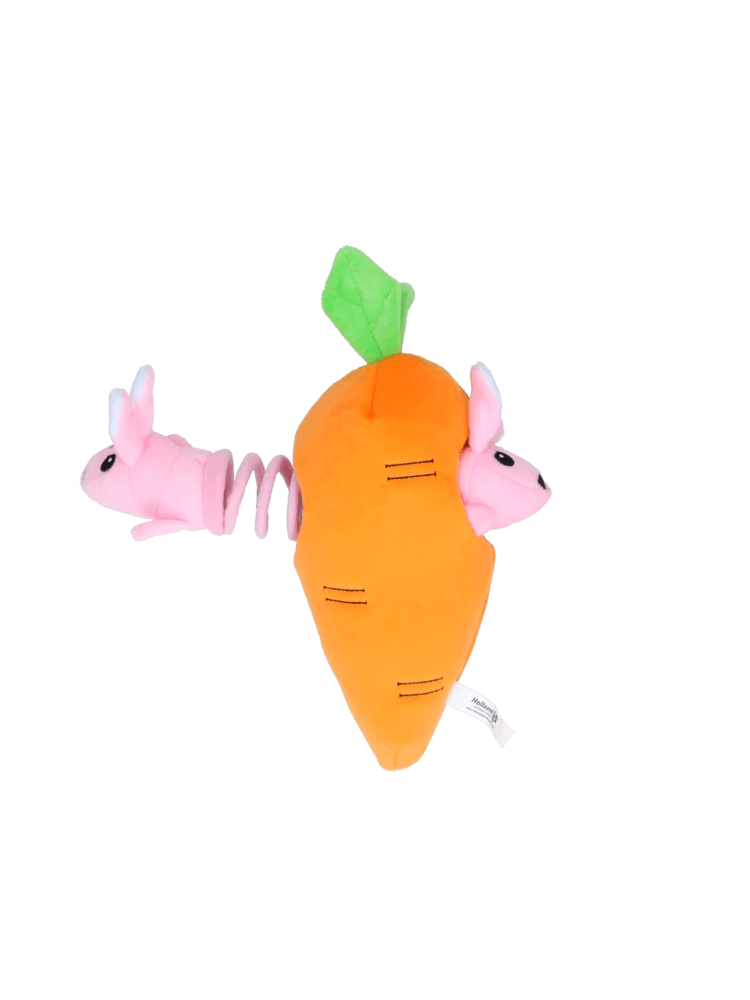 Double Wooble Carrot – zabawne, szalone króliki na miękkiej sprężynce umieszczone w pluszowej marchewce