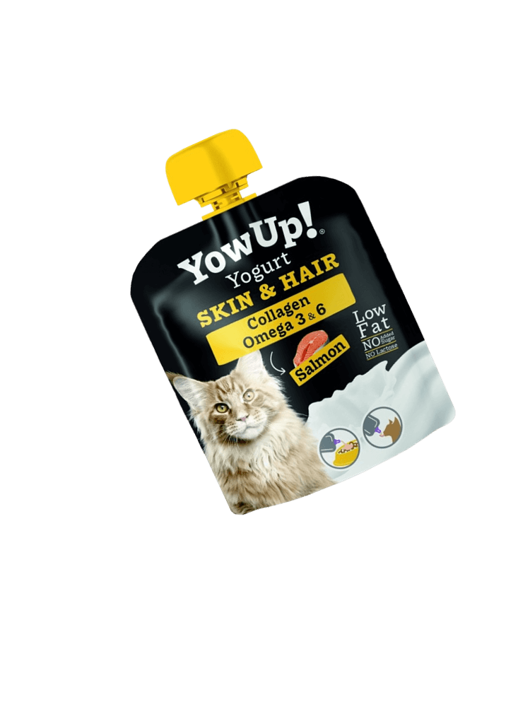 YOW UP! Skóra & Sierść Jogurt dla kota z łososiem  85g