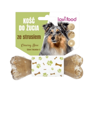 Kość do żucia dla psa ze strusiem - Chewing Bone with Ostrich, 12 cm