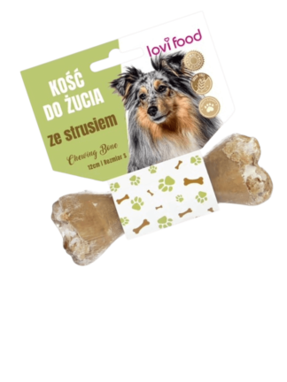 Kość do żucia dla psa ze strusiem - Chewing Bone with Ostrich, 12 cm
