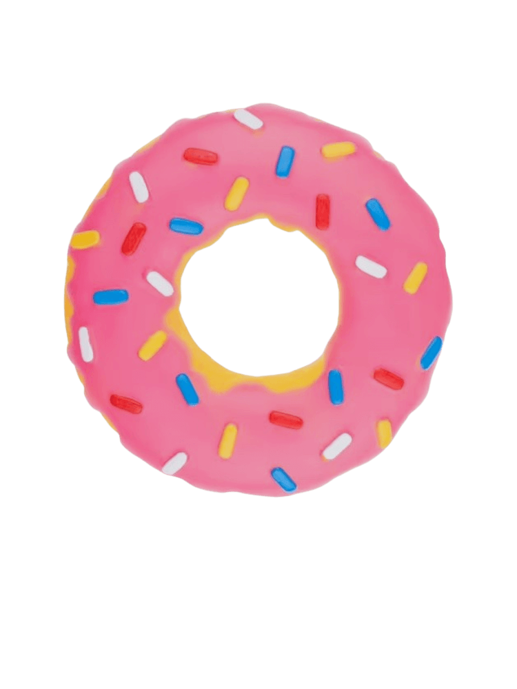 Vinyl Donut – donut z piszczałką, gumowa zabawka dla psa 14 cm