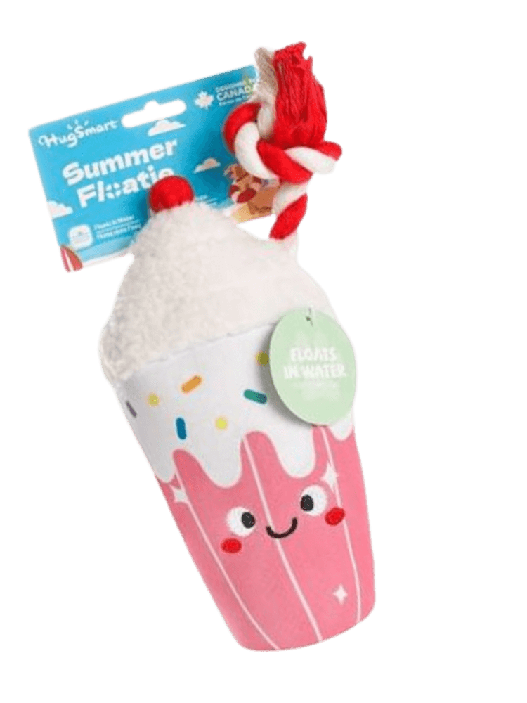 HugSmart  Summer Floatie – Strawberry Smoothie – Koktail truskawkowy to zabawka idealna do szarpania i zabaw wodnych