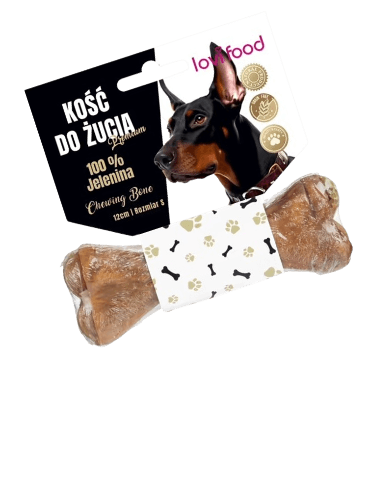 Lovi Food Premium Chewing Bone Deer Hide S – kość do żucia dla psa, 100% jeleń, 12 cm