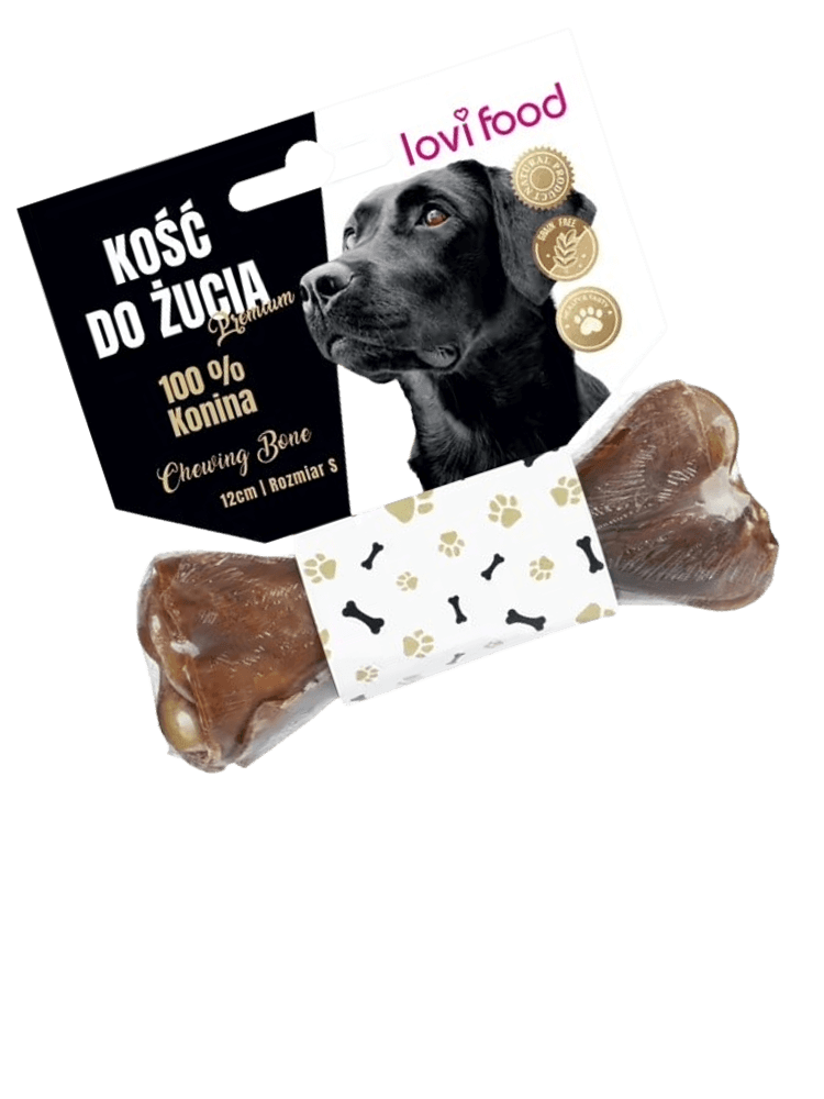 Lovi Food Premium Chewing Bone Horse Hide S – kość do żucia dla psa, 100% konina
