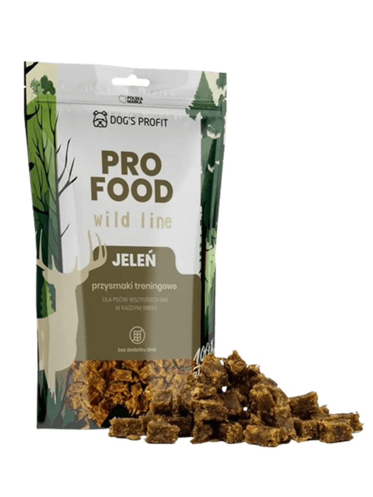 PRO FOOD trenerki dla psa – Jeleń 80 g