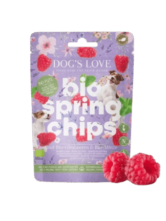 Bio Springs Chips Pute - wiosenne przysmaki z indyka ekologicznego z malinami i miętą  150 g