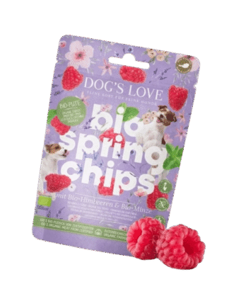 Bio Springs Chips Pute - wiosenne przysmaki z indyka ekologicznego z malinami i miętą  150 g