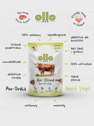 Air-Dried Beef Strips  - Wyjątkowe przysmaki z wołowiny dla Twojego psa! (Data ważności do 31.10.2026)