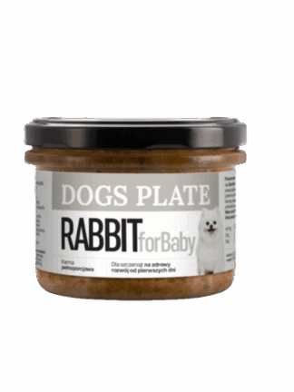 Gotowana karma for Baby Rabbit 180 g, Mokra Karma z mięsa królika dla szczeniąt