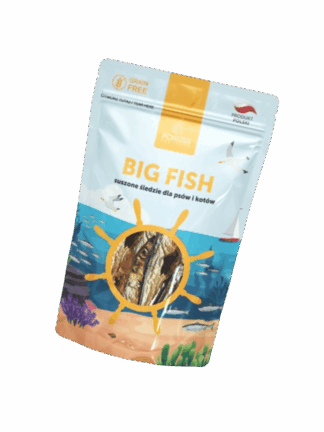 BIG FISH suszone śledzie dla psów i kotów, 60 g