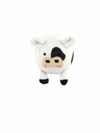 Barnyard Buddies Cole the Cow- krówka z kolczastą piłeczką w środku i piszczałka - zabawka dla psa