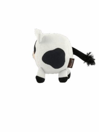 Barnyard Buddies Cole the Cow- krówka z kolczastą piłeczką w środku i piszczałka - zabawka dla psa