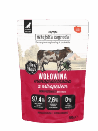 Mokra karma monobiałkowa dla psa Wołowina 500 g
