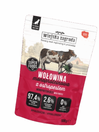 Mokra karma monobiałkowa dla psa Wołowina 500 g