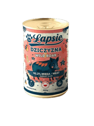 Karma mokra dla psów monobiałkowa Dzik z Gruszką 400 g