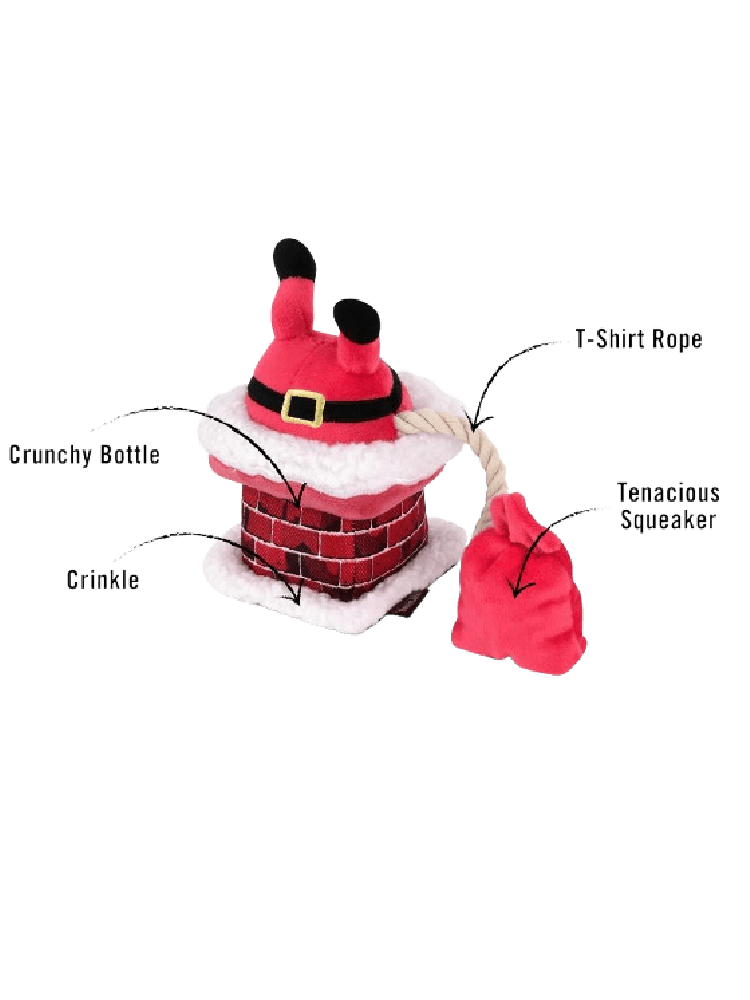 Santa Claus in the chimney – Mikołaj w kominie zabawka dla zwierząt