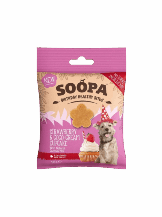 Soopa Strawberry & Coco-Cream Cupcake Healthy Bites 50 g - przekąski urodzinowe dla psa