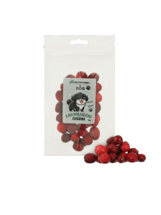 FOR DOG Liofilizowane smaczki dla psa żurawina 10 g