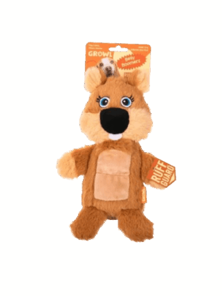 Belly Boomerz Benny the Beaver - wiewiórka zabawka z podwójnym systemem piszczałek, 29 cm