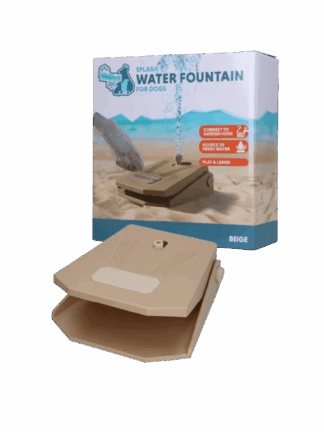 Splash Water Fountain - Beżowa – Interaktywna Fontanna Ogrodowa dla Psa