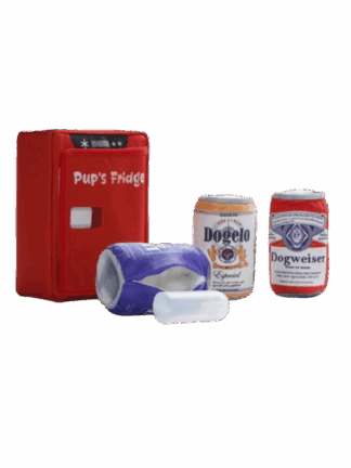 Interaktywna Lodówka "Pup's Fridge" – Zestaw Węchowy 4w1 dla Psa z Piszczącymi Puszkami, zabawka dla psa