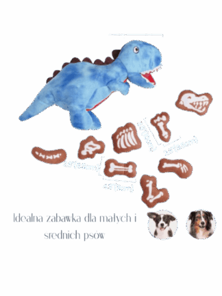 Interaktywny Dinozaur T-Rex "Dino Dig" – Zabawka Węchowa Typu Burrow 9w1 z Piszczącymi Kośćmi, zabawka dla psa