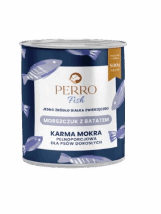 Karma mokra Morszczuk z batatem – monobiałkowa formuła dla psów dorosłych 800 g