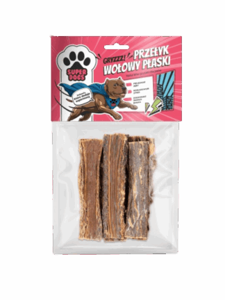 Przełyk Wołowy Płaski – Chrupiąca i Zdrowa Przekąska dla Każdego Psa, 100 g
