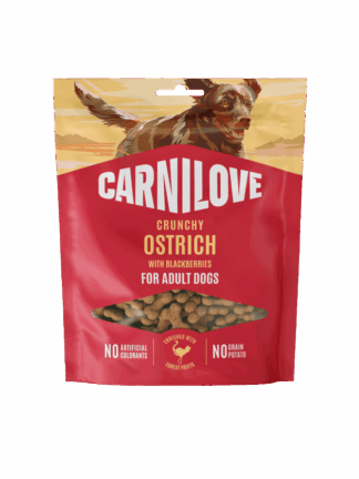 Dog Crunchy Snack Ostrich with Blackberries - Struś z Jeżynami 200g