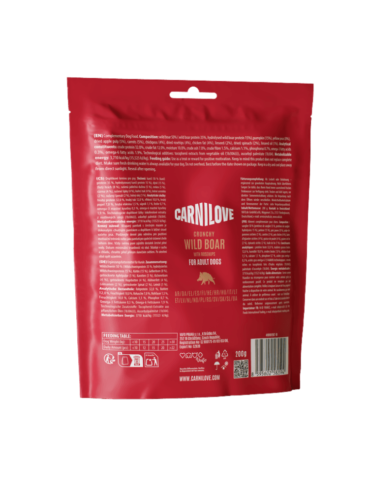 Dog Crunchy Snack Wild Boar & Rosehip – Dzik z Dziką Różą, 200 g