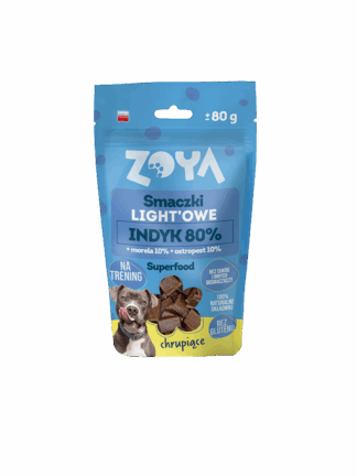 Smaczki LIGHT’OWE - Przysmak Treningowy z Indykiem, 80 g