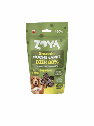 Smaczki MOCNE ŁAPKI - Przysmak Treningowy dla Psa z Dzikiem, 80 g