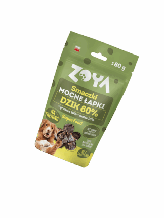 Smaczki MOCNE ŁAPKI - Przysmak Treningowy dla Psa z Dzikiem, 80 g