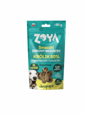 Smaczki ZDROWY BRZUSZEK - Przysmak Treningowy dla Psa z Królikiem, 80 g