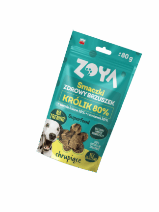 Smaczki ZDROWY BRZUSZEK - Przysmak Treningowy dla Psa z Królikiem, 80 g