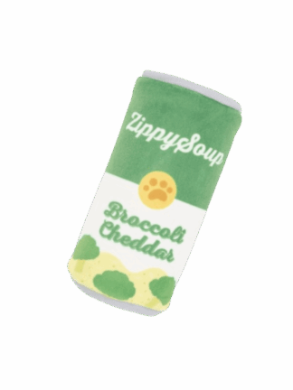 Pluszowa Puszka Zupa Brokułowa z Cheddarem – Zabawka dla Psa