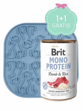 DUET 1+1 Fiboo Lollipop z przyssawkami - mata do lizania - ciemno niebieski 19 cm x 19 cm + Brit Mono Protein Dog Lamb & Rice 400 g w prezencie