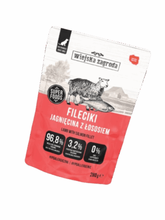 Fileciki Jagnięcina z Łososiem - Karma Mokra dla psa 280 g