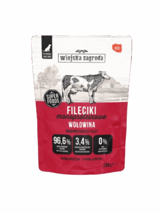 Monoproteinowe Fileciki Wołowe - Karma Mokra dla Psa 280 g