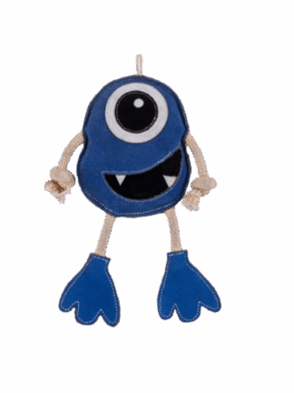 Leather Happy Monster with Rope - Skórzany Szczęśliwy Potwór z Liną, 28 cm