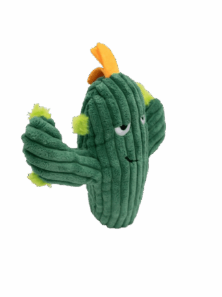 Kaktus Klemens -Sztruksowa Zabawka z Liną i Piszczałką, 24 cm