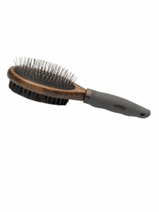 Ekskluzywna Szczotka Dwustronna 2w1 z metalowymi pinami oraz naturalnym włosiem, 6,8x24 cm