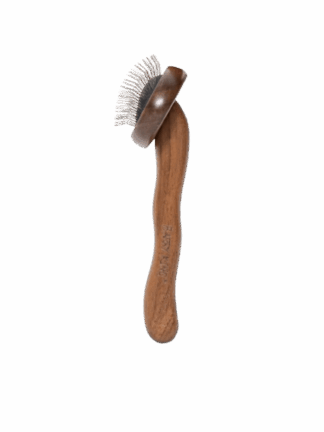 Ekskluzywna Szczotka Pudlówka z drewna orzechowego ze stalowymi igłami, 7x15,1cm