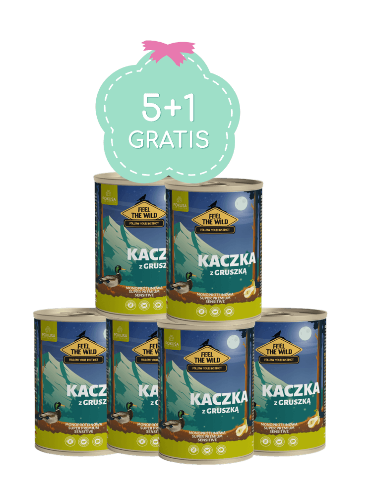 5+1 GRATIS Pokusa Feel The Wild – Kaczka z gruszką 400 g