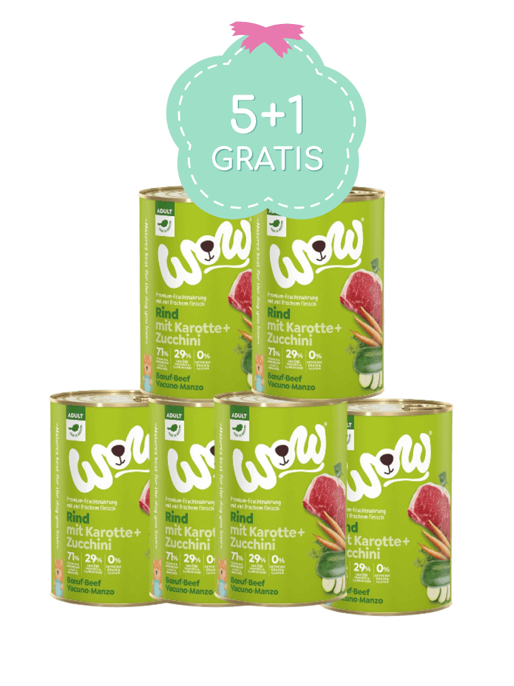 5+1 GRATIS WOW Rind – Wołowina z marchewką i cukinią 400 g